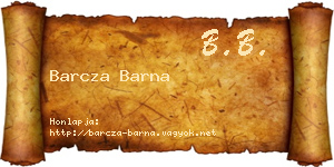 Barcza Barna névjegykártya