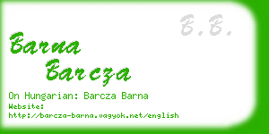 barna barcza business card